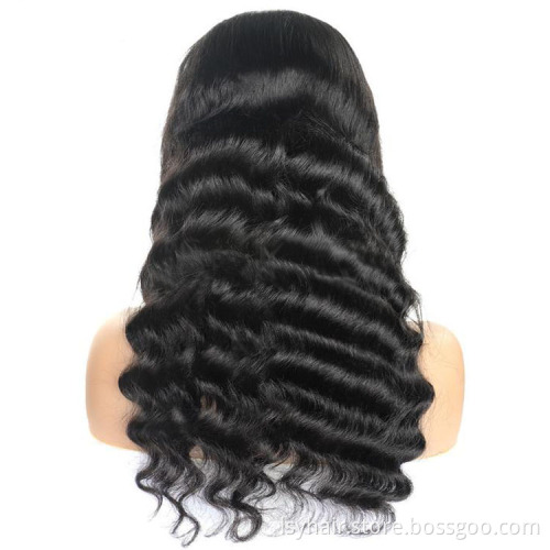 Lsy Brazilian Hair Wig 150% Density Loose Deep Wave 13x4 Lace Front wig Human Hair, Half Hand Tied Loose Wave Wig With Baby Hair